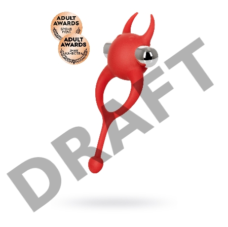 Виброкольцо с хвостиком JOS NICK, силикон, красный, 13,5 см