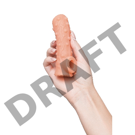  Насадка KOKOS реалистичная с дополнительной стимуляцией, TPE, телесная, 15.6 см