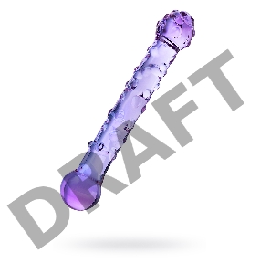 Двусторонний фаллоимитатор Sexus Glass, стекло, фиолетовый, 19,5 см