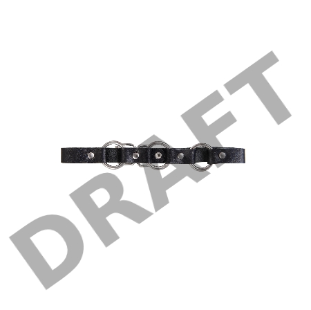 Чокер-ошейник Pecado BDSM, с кольцами в виде цепочки, натуральная кожа, чёрный