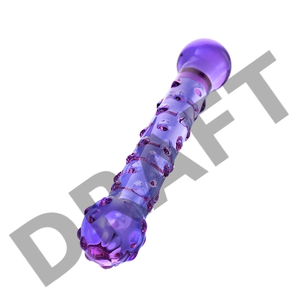 Двусторонний фаллоимитатор Sexus Glass, стекло, фиолетовый, 19,5 см