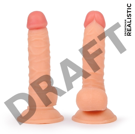 Телесный фаллоимитатор Erowoman - 19,5 см.