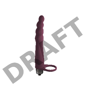 Бордовая вибронасадка для двойного проникновения Bramble - 16,5 см.