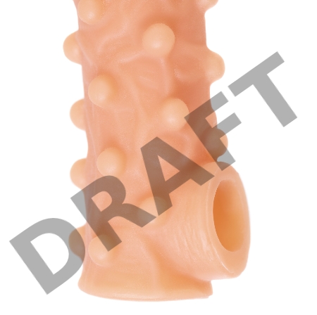  Насадка KOKOS реалистичная с дополнительной стимуляцией, TPE, телесная, 15.6 см