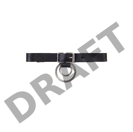 Чокер-ошейник Pecado BDSM, кольцо в кольце, натуральная кожа, чёрный