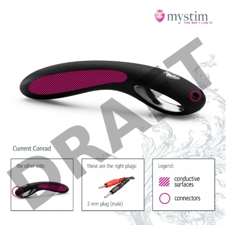 Фаллоимитатор для электростимулятора Current Conrad - 22 см.