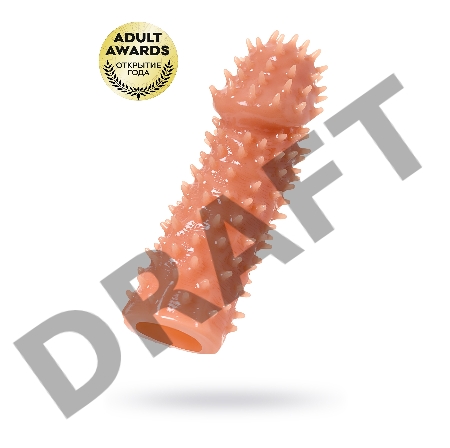 Насадка KOKOS  с дополнительной стимуляцией, реалистичная, TPE, бежевый, 14.7 см