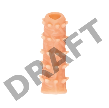  Насадка KOKOS реалистичная с дополнительной стимуляцией, TPE, телесная, 15.6 см