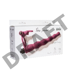 Бордовая вибронасадка для двойного проникновения Jungle Bunny - 17 см.