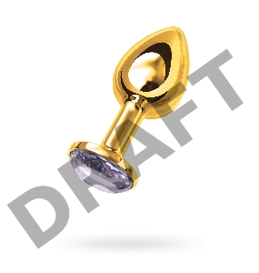 Анальная втулка Metal by TOYFA, металл, золотая, с белым кристаллом, 7,5 см, Ø 3 см, 145 г