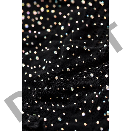 Боди Candy Girl Glitter со стразами черное, OS