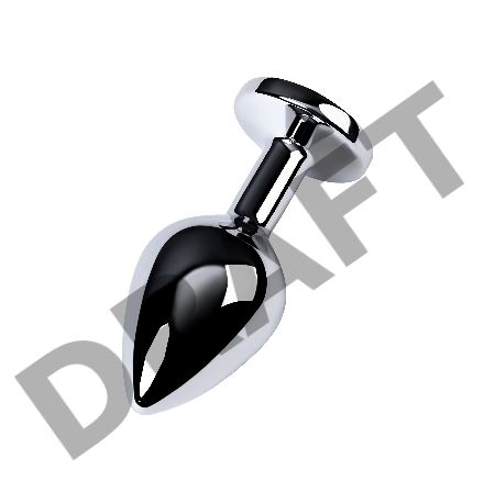 Анальная втулка Metal by TOYFA, металл, серебряная, с фиолетовым кристаллом, 8 см, Ø 3,4 см, 85 г