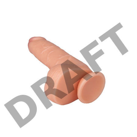 Реалистичный фаллоимитатор телесного цвета с мошонкой на присоске