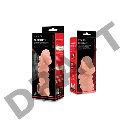  Насадка KOKOS реалистичная с дополнительной стимуляцией, TPE, телесная, 15.6 см