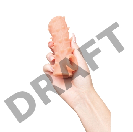  Насадка KOKOS реалистичная с дополнительной стимуляцией, TPE, телесная, 15.6 см