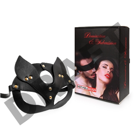 Черная игровая маска с ушками