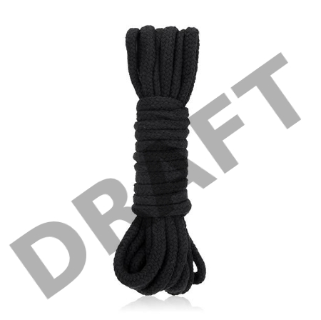 Черная хлопковая веревка для бондажа - 5 м.