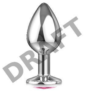 Большая серебристая анальная пробка Diamond Pink Sparkle Large с розовым кристаллом - 8 см.