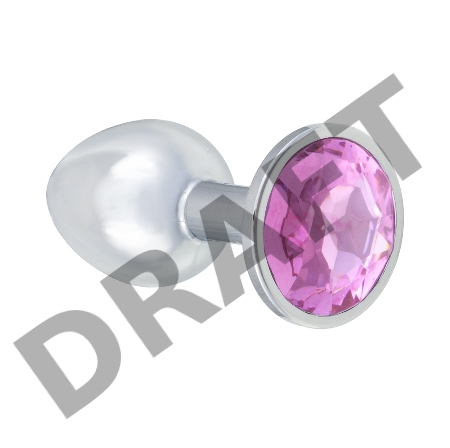 Малая серебристая анальная пробка Diamond Pink Sparkle Small с розовым кристаллом - 7 см.