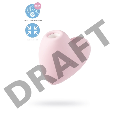 Вакуум-волновой бесконтактный стимулятор клитора Satisfyer Cutie Heart, силикон, розовый
