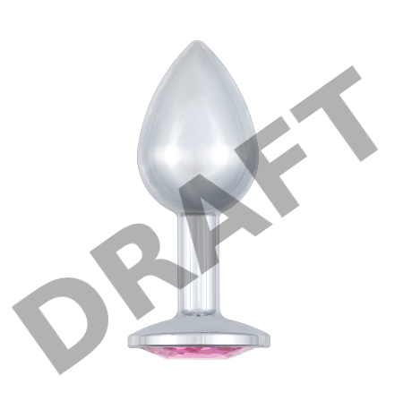 Малая серебристая анальная пробка Diamond Pink Sparkle Small с розовым кристаллом - 7 см.