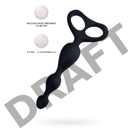 Анальная втулка POPO Pleasure by TOYFA Aquilae, водонепроницаемая, силикон, черная, 18 см, Ø 3 см