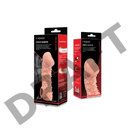  Насадка KOKOS реалистичная с дополнительной стимуляцией, TPE, телесная, 15.6 см