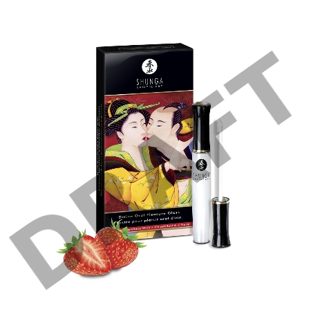 Блеск для губ Shunga Божественное удовольствие, эффект ледяного огня, клубника и шампанское, 10 мл