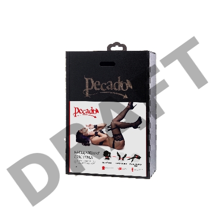 Бандажная система для фиксации рук и поддержки ног Pecado BDSM, натуральная кожа, черная