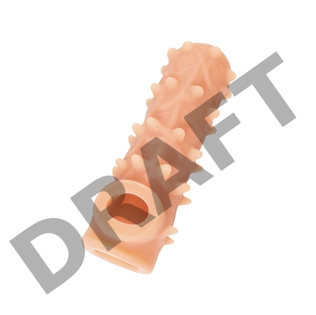  Насадка KOKOS реалистичная с дополнительной стимуляцией, TPE, телесная, 15.6 см