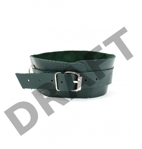 Изумрудный широкий ошейник с кольцом Collar Emerald