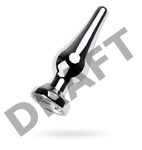 Анальная втулка Metal by TOYFA, металл, серебряная, с кристаллом цвета алмаз, 10 см, Ø 3 см, 95 г