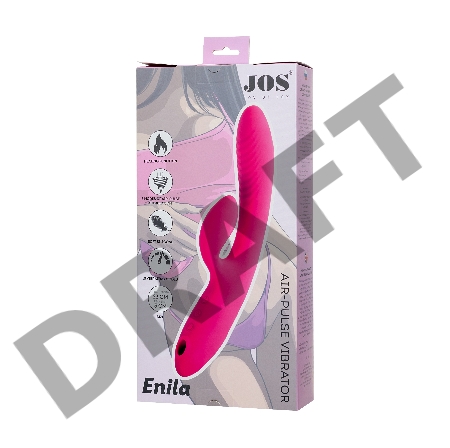 Вибратор с вакуум-волновой стимуляцией JOS Enila, силикон, розовый, 23 см