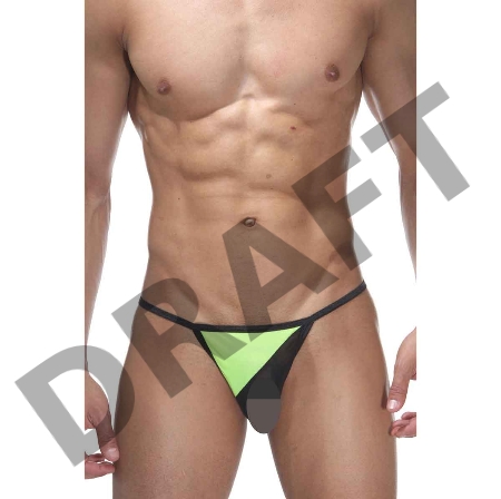 Трусы мужские стринги открытые с зеленым треугольником S/M