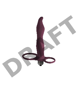 Бордовая вибронасадка для двойного проникновения Flirtini - 15,9 см.