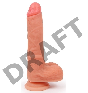 Телесный реалистичный фаллоимитатор с венками на присоске