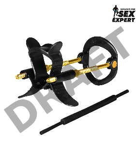 Черно-золотистый экстендер для пениса Sex Expert