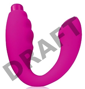 Ярко-розовый изогнутый вибромассажер