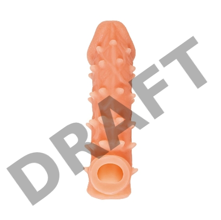  Насадка KOKOS реалистичная с дополнительной стимуляцией, TPE, телесная, 15.6 см