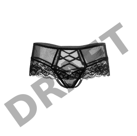 Эротические трусики с имитацией шнуровки Erolanta Cheryl, черный (54-56)