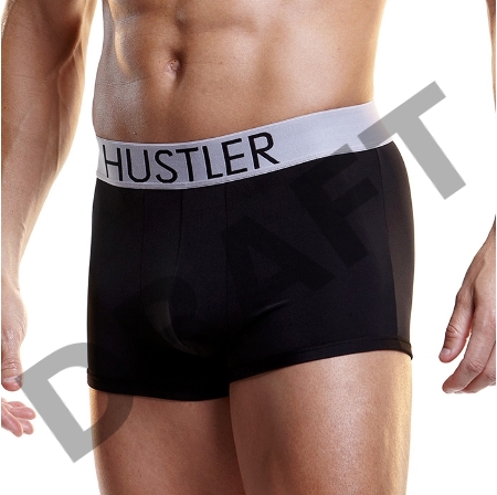 Черные мужские боксеры HUSTLER на широкой резинке из микрофибры, XL