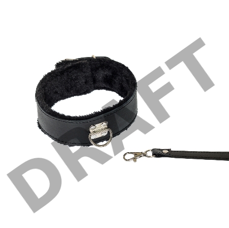 Черный ошейник Circus с поводком