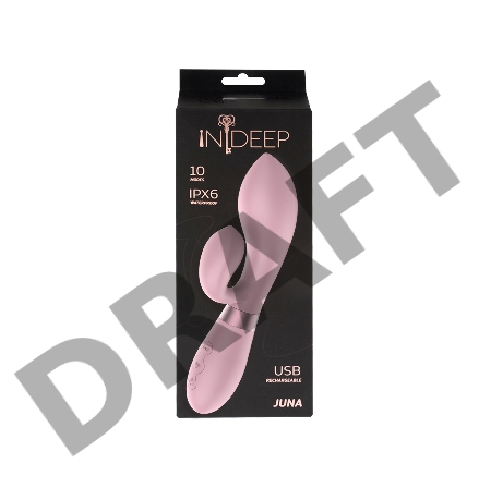 Розовый вибратор-кролик Indeep Juna - 21,5 см.