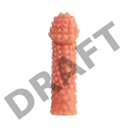 Насадка KOKOS реалистичная с дополнительной стимуляцией, TPE, телесная, 17.6 см