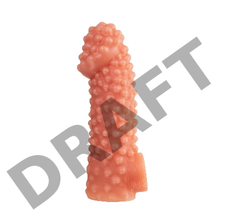 Насадка KOKOS реалистичная с дополнительной стимуляцией, TPE, телесная, 17.6 см