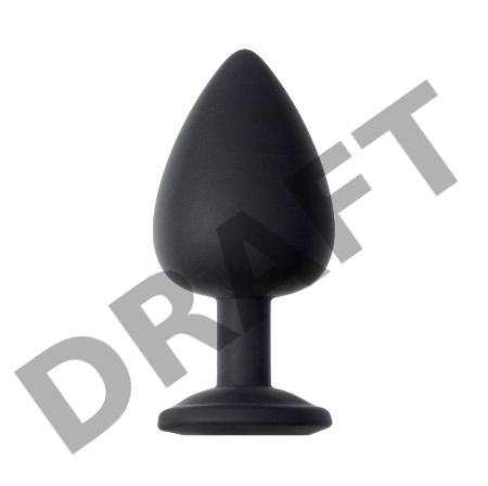 Чёрная анальная пробка Emotions Cutie Large с желтым кристаллом - 10 см.