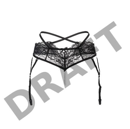 Эротические трусики-пояс с жемчужной нитью Erolanta Wendy кружевные, черный (42-44)