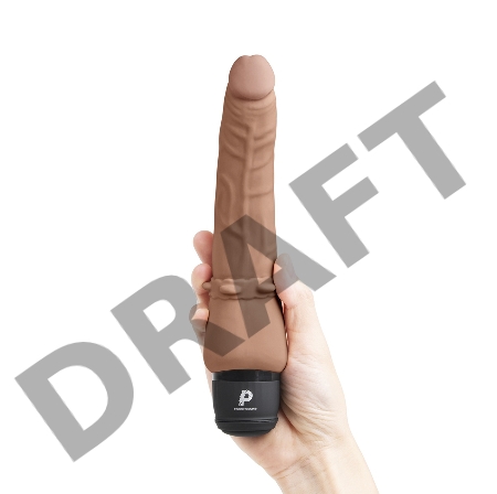 Кофейный анальный вибратор 7 Slim Anal Realistic Vibrator - 20 см.