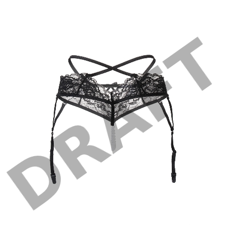 Эротические трусики-пояс с жемчужной нитью Erolanta Wendy кружевные, черный (42-44)