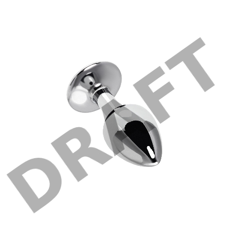 Анальная втулка Metal by TOYFA, металл, серебристая с голубой розочкой, 8 см, Ø 2,7 см, 48 г